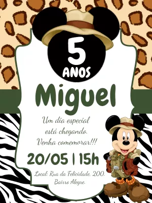 Safari Birthday Invitation – Static – Bella Liz Convites