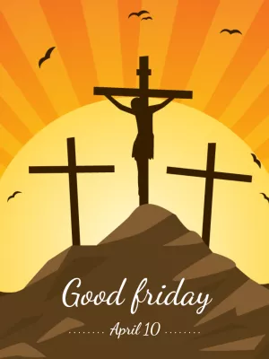 Good Friday Post with Jesus on the Cross to Edit Online