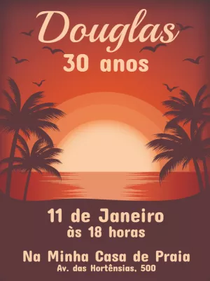 Convite de Aniversário Tardezinha para Editar Online