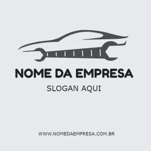 Logo para Oficina Mecânica com Carro e Chave para Editar