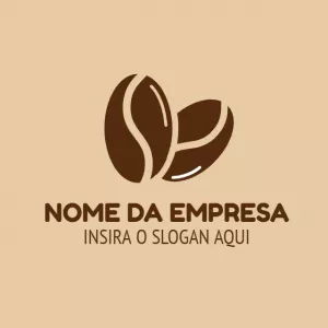 Logo Editável para Cafeteria com Grãos de Café para Editar