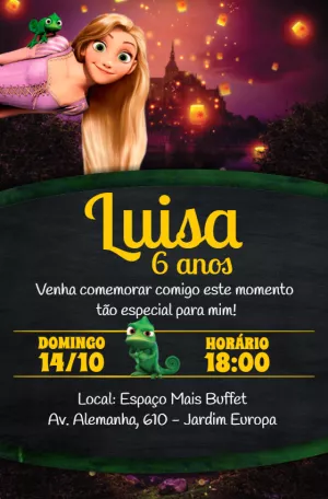 Invito di compleanno Rapunzel – Statico – Idesign Personalizados
