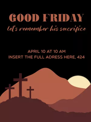 Good Friday Post with Three Crosses to Edit and Share
