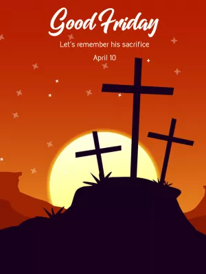 Good Friday Post with Crosses to Edit Online