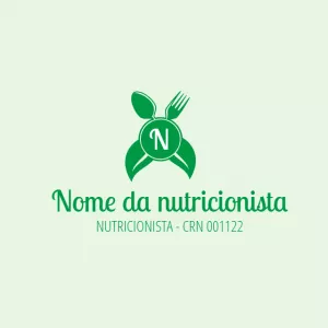Logo para Nutricionista Editável com Folhas e Talheres