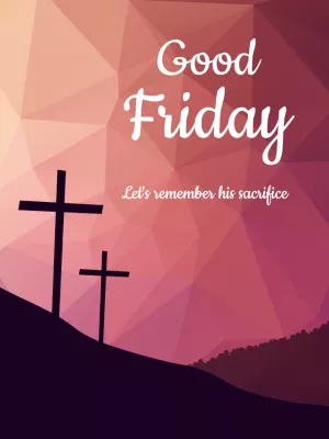 Good Friday Editable Post with Crosses to Share Online