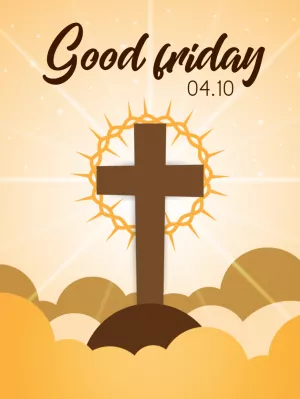 Good Friday Post with Christian Cross to Edit Online