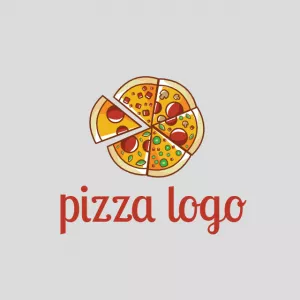 Logotipo de Pizzaria com Desenho de Pizza para Editar Online
