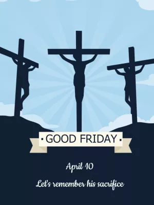 Good Friday Post with Crucifixion Scene to Edit Online