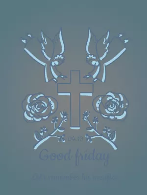 Good Friday Post with Cross and Doves to Edit Online