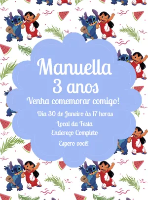 Stitch Birthday Invitation – Static – Decore Arte