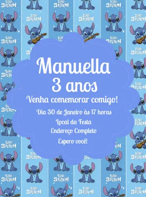 Stitch Birthday Invitation – Static – Decore Arte