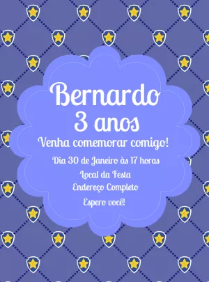 Invito di compleanno Paw Patrol – Statico – Decore Arte