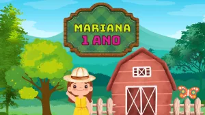 Painel de TV Fazendinha Menina para Editar Online