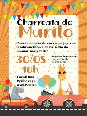 Convite Charreata de Fraldas Girafinha Editável Online