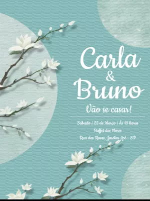Convite de Casamento Floral Delicado para Editar Online