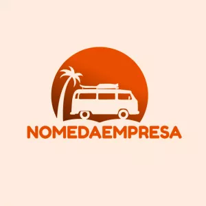 Logo para Agência de Viagens com Kombi para Editar Online