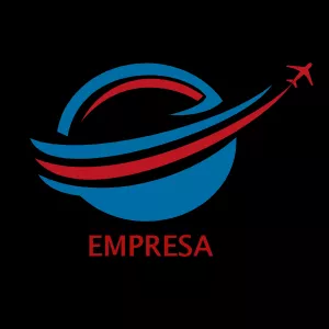 Logo de Viagem com Avião e Globo para Editar Online