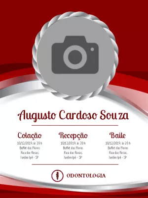 Convite Formatura Odontologia com Foto para Editar Online