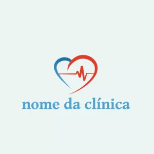 Logo para Saúde com Coração e Batimento para Editar Online