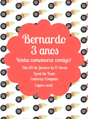 Convite Aniversário Hot Wheels para Editar Online