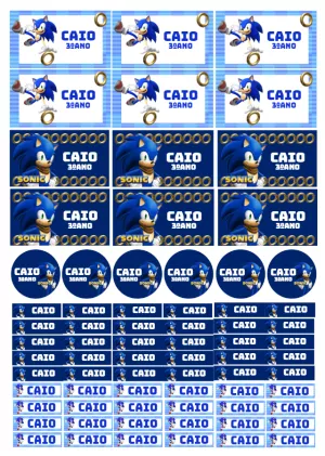 Etiqueta Escolar do Sonic: Kit Completo para Editar e Imprimir