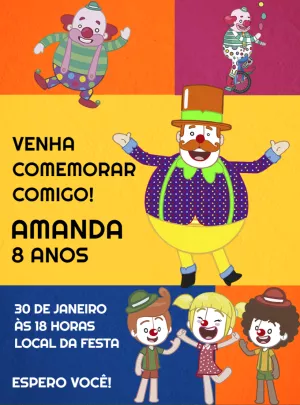 Circus Birthday Invitation – Static – Decore Arte