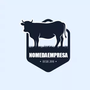 Logo Editável de Gado para Fazenda e Agronegócio