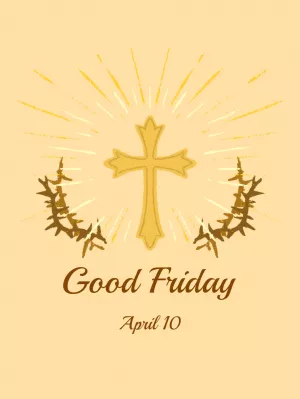 Editable Good Friday Post with Cross and Thorns to Edit