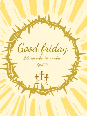 Good Friday Post with Crown of Thorns to Edit Online