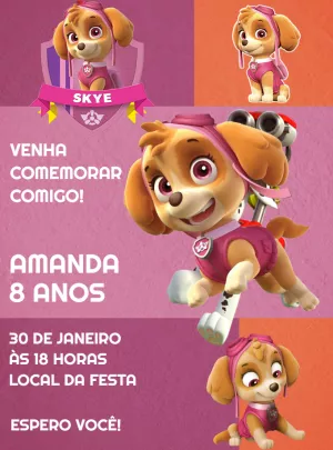 Invito di compleanno Paw Patrol – Statico – Decore Arte