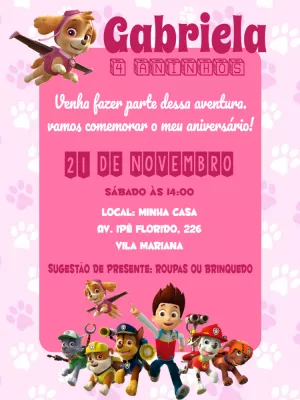 Invito di compleanno Paw Patrol – Statico – ig: @illustragio