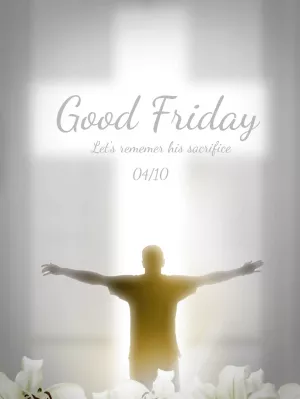Editable Good Friday Post with Cross Design for Sharing
