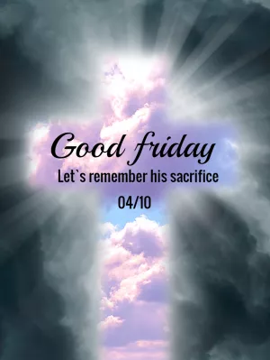 Good Friday Post with Heavenly Cross to Edit Online