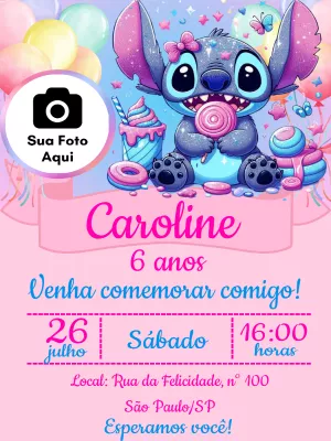 Invitación de cumpleaños Stitch – Estático – Magic Arte Digital