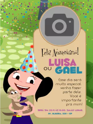 Convite de Aniversário Show da Luna com Foto para Editar Online