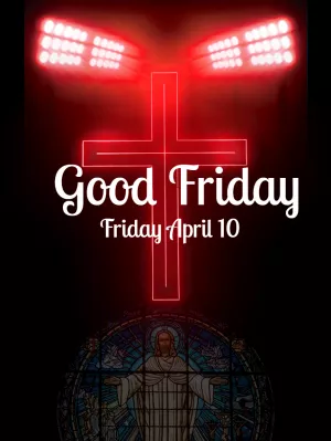 Editable Good Friday Post with Cross for Social Media