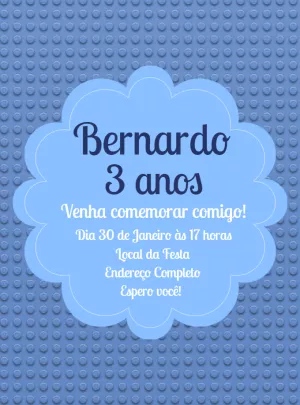 Convite Aniversário Bloquinhos de Montar para Editar Online