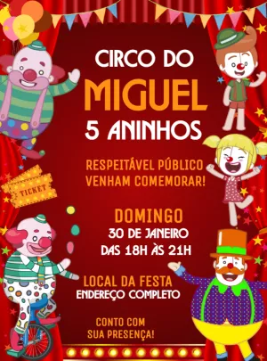 Circus Birthday Invitation – Static – Decore Arte