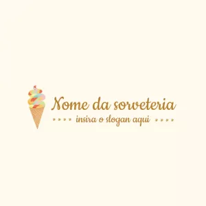 Logo para Sorveteria com Ícone de Casquinha para Editar Online