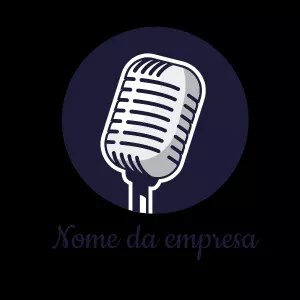 Logo de Microfone para Podcast e Estúdio Editável Online