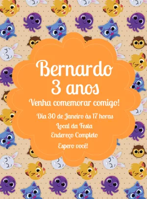Invitación de cumpleaños Bolofofos – Estático – Decore Arte
