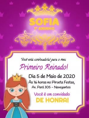 Invitación de cumpleaños Princesas – Estático – Heric