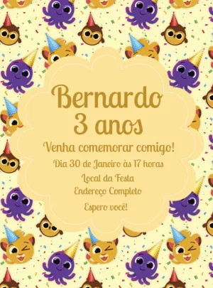 Invitación de cumpleaños Bolofofos – Estático – Decore Arte