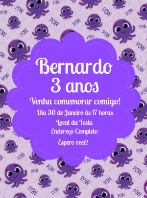 Invitación de cumpleaños Bolofofos – Estático – Decore Arte