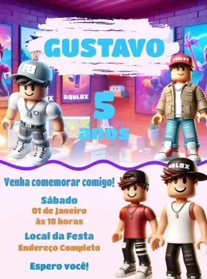 Invito di compleanno Roblox – Statico – Decore Arte