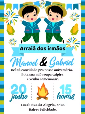 Invitación de Festa Junina – Estático – Gley Leobas