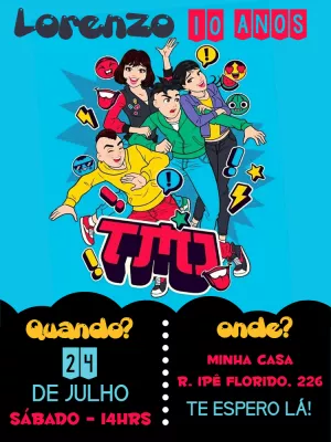 Convite Aniversário Turma da Mônica Jovem para Editar Online