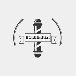 Logo para Barbearia com Poste de Barbeiro para Editar Online
