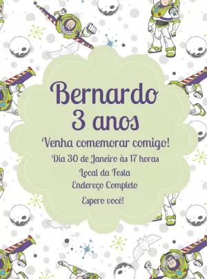 Convite de Aniversário Toy Story Buzz para Editar Online